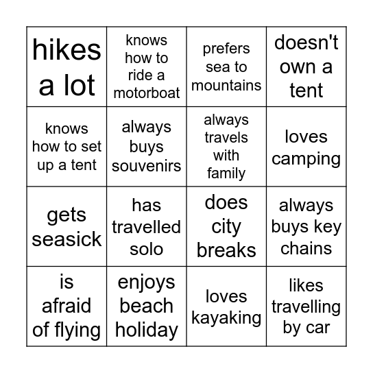 Find someone who... Bingo Card