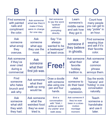 Human Bingo Card