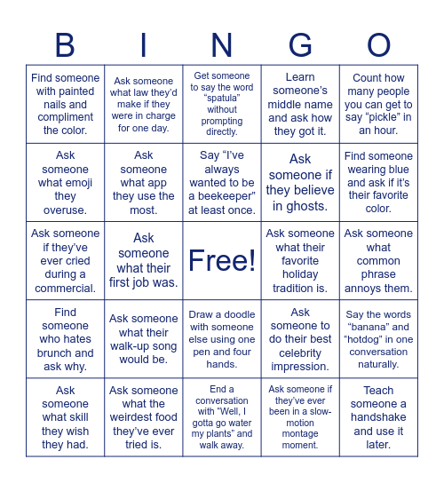 Human Bingo Card