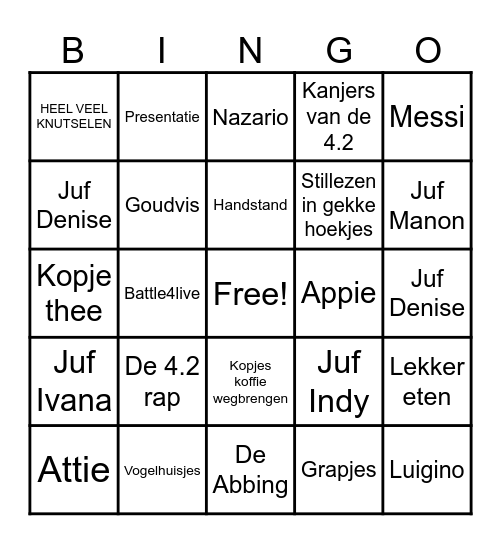 De kanjers van de 4.2 Bingo Card