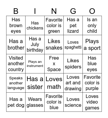 CAMPER BINGO Card
