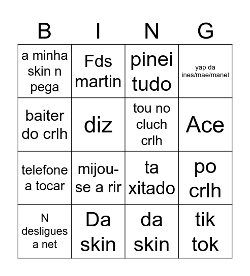 Veiga Bingo Card