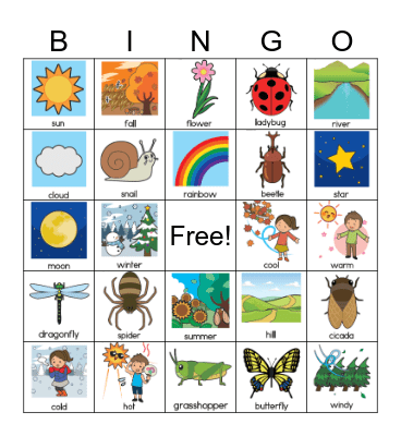 NATURE Bingo Card