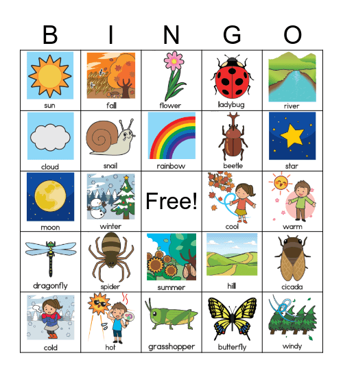 NATURE Bingo Card
