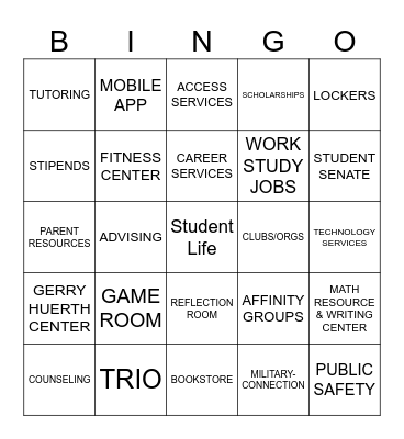 NHCC Resources Bingo Card