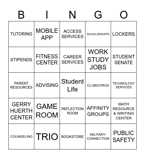 NHCC Resources Bingo Card