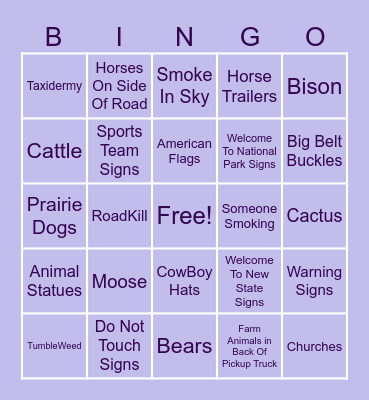 2025 Western Bingo Card