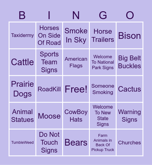 2025 Western Bingo Card