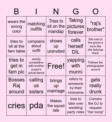 Bingo Bongo Bingo Card