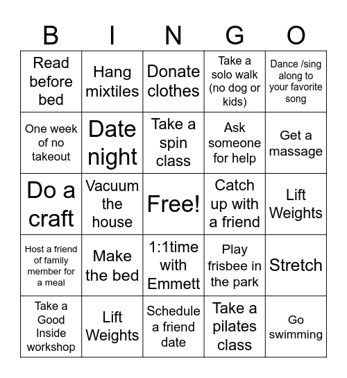 MHW Bingo Card