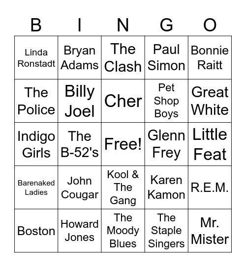 Who Dat? 1980's #6 Bingo Card