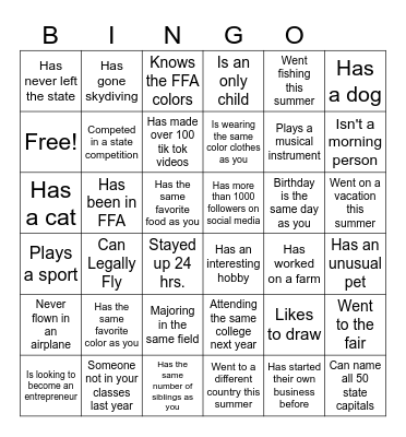 CEO BINGO Card