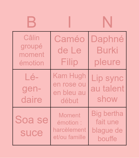DRAG RACE ALL STARS Bingo Card