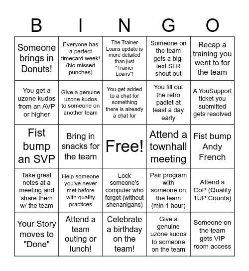 Polaris July Bingo Card