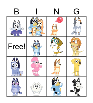 Bluey Bingo Card
