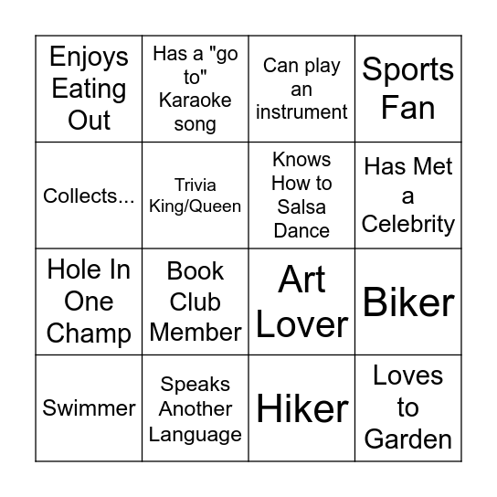 Connect Bingo Card