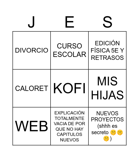 JESULINGUIN PARK Bingo Card