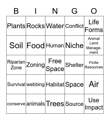 Webbing Bingo Card