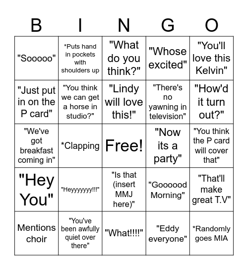 MARK MOTTERN BINGO Card
