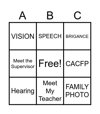 Open House 25-26 Bingo Card