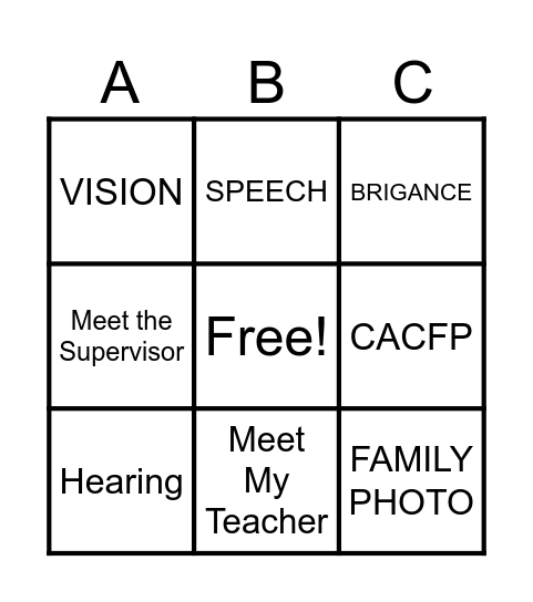 Open House 25-26 Bingo Card