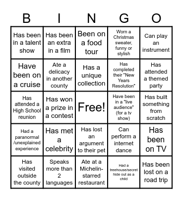 Section Retreat Bingo Card