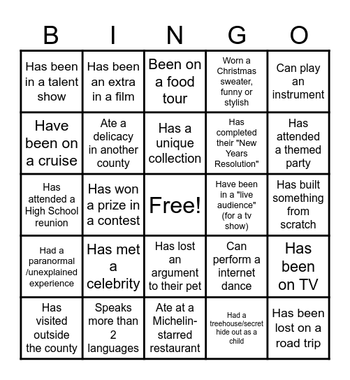 Section Retreat Bingo Card