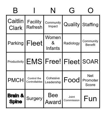 Central Region Leader Bingo Card