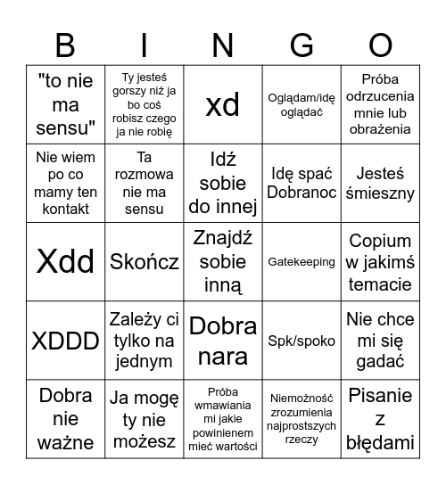 Agata bingo Card