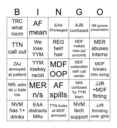 POD A BINGO Card