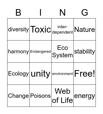 Webbing Bingo Card