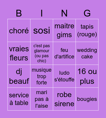 Laurane Bingo Card