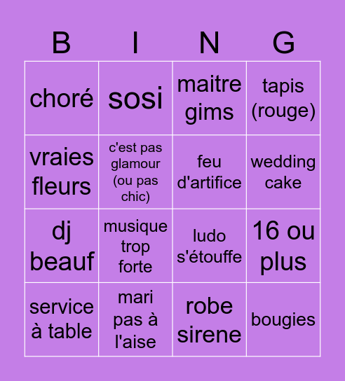 Laurane Bingo Card