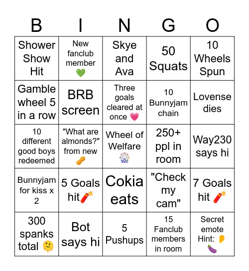 ⭐⭐BINGO CARD 2⭐⭐ Bingo Card