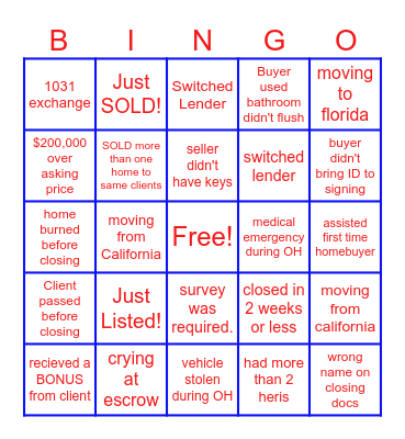 HAS IT HAPPENED TO YOU ? Bingo Card