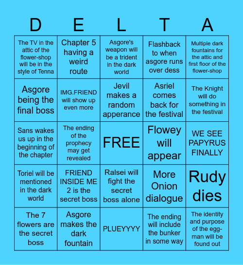Chapter 5 Bingo Card