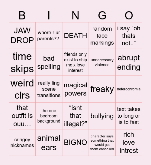Gacha life bingo Card