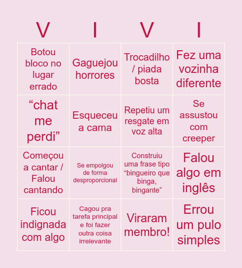 Bingo Vivizeiro de Mine Bingo Card