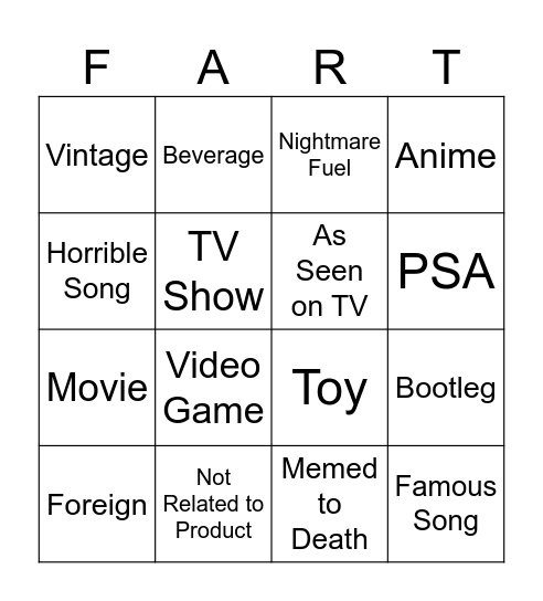 COMMERCIAL BINGO Card