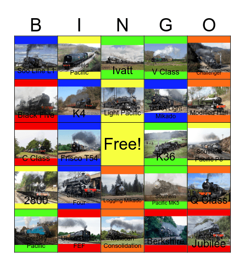 The Golden Age of Steam-Locomotives Bingo Card