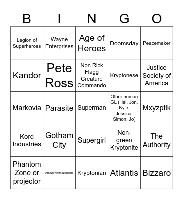 SUPER-BINGO! Bingo Card