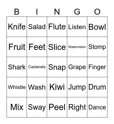 BR80 U10~11 Bingo Card