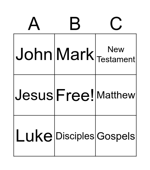 Gospels Bingo Card