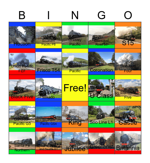 The Golden Age of Steam- Railways Bingo Card