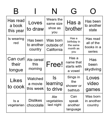 Tech Trek Bingo Card