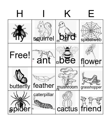 Watch for Wildlife Bingo Card