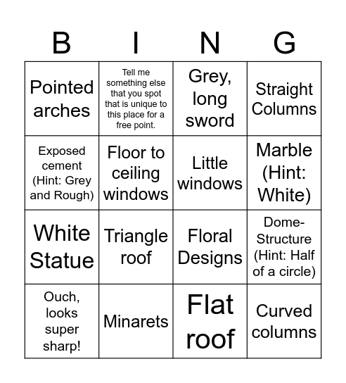 Architectingo Bingo Card