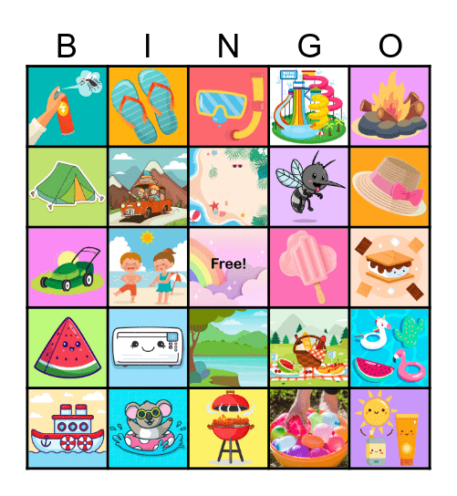 Summer Vocabulary Bingo Card