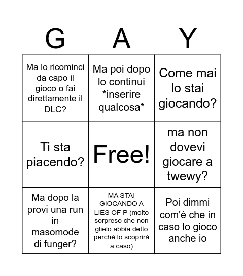 Marcus Bingus Bingo Card