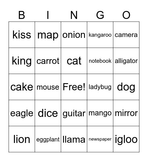 A-O Bingo! Bingo Card
